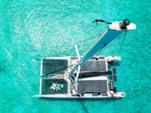 boat trip drone shot