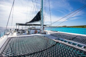 nets bow bluefinn catamaran