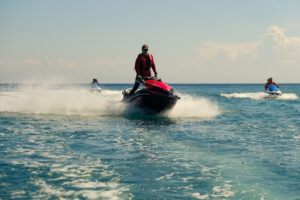 group of jet ski's in Piscadera bay