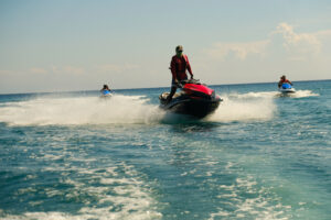 group of jet ski's in Piscadera bay 