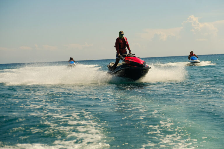 group of jet ski's in Piscadera bay