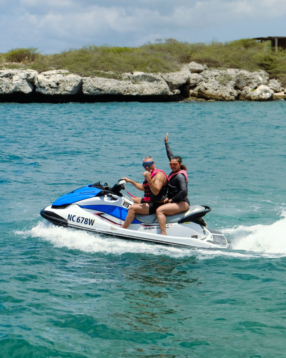 People on jet ski with snorkel
