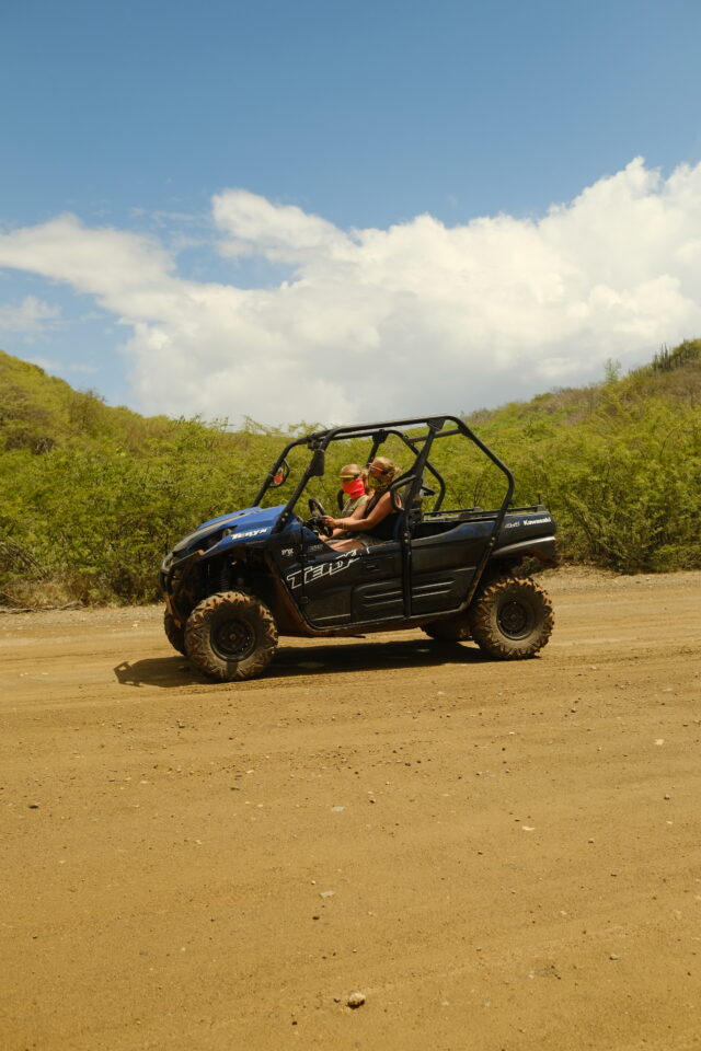 girls riding an atv