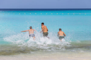 jumping in the water