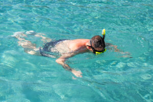 man snorkeling