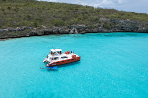 Topcat boat on the water