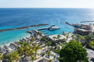 bluefinn red dragon docked in the harbor